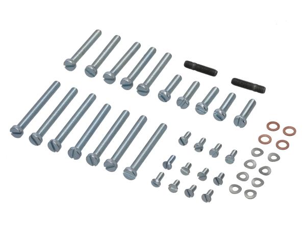 Set: Zylinderschrauben, Schlitz für Motorgehäuse,verzinkt  - für Simson SR1, SR2, SR4-1, KR50,  10077952 - Bild 1
