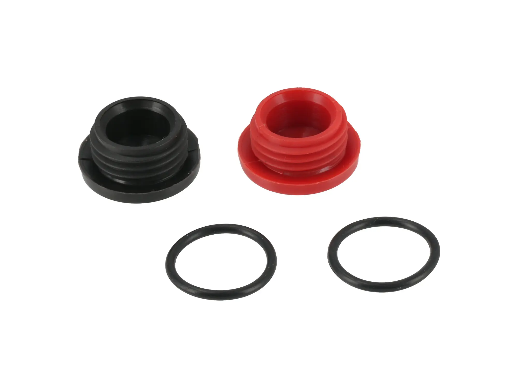 Set: 2 Verschlussschrauben Getriebedeckel in Rot und Schwarz mit O
