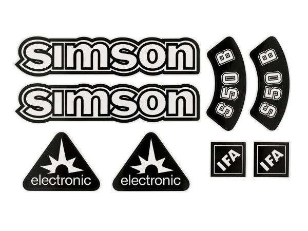 Dekorsatz "electronic" 8-teilig, Zweifarbig, Weiß/Schwarz - für Simson S50B,  10078277 - Image 1