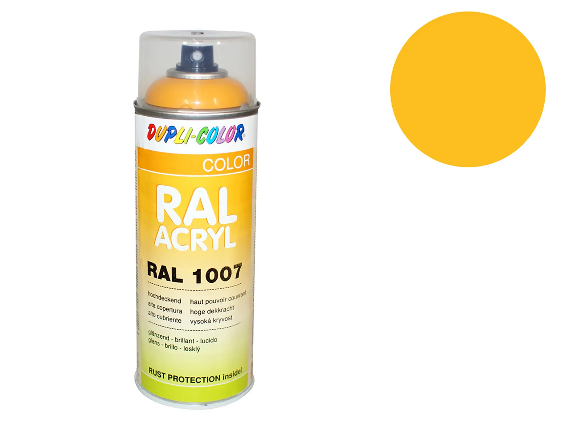 Dupli-Color Acryl-Spray RAL 1021 rapsgelb, seidenmatt - 400 ml, Art.-Nr.: 10064749 - Bild 1