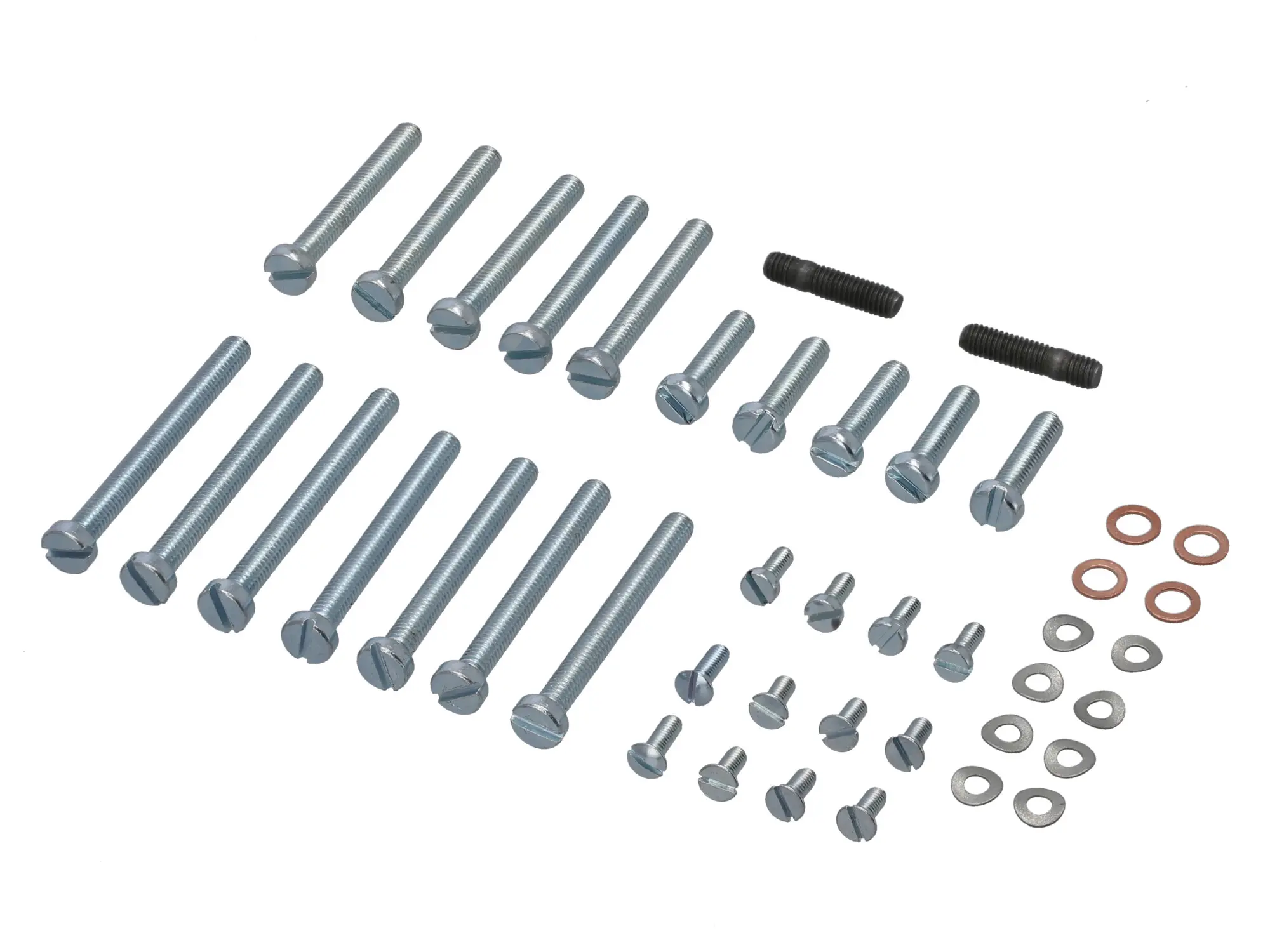 Set: Zylinderschrauben, Schlitz für Motorgehäuse,verzinkt - für Simson SR1, SR2, SR4-1, KR50, Item no: 10077952 - Image 1