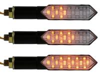 Set: 2x Blinker 12V LED, mit Lauflicht Breite Ausführung in Mattschwarz mit Klarglas, E-geprüft - für Moped und Motorrad, Item no: 10076884 - Image 4
