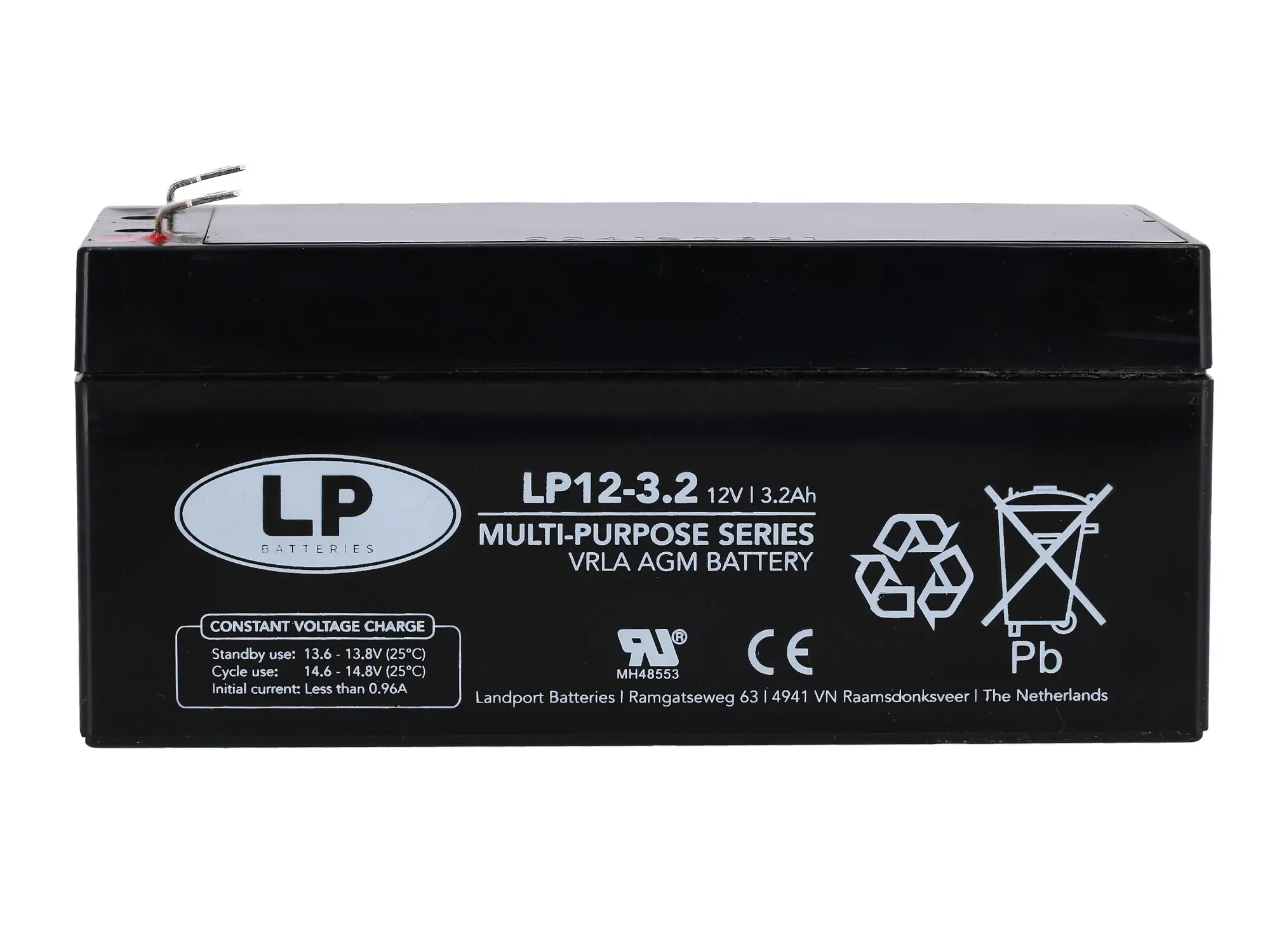 Battery 12V 3.2Ah LANDPORT (fleece - maintenance-free) for conversion kit - for Simson AWO 425, MZ RT, Item no: GP10068545 - Image 1