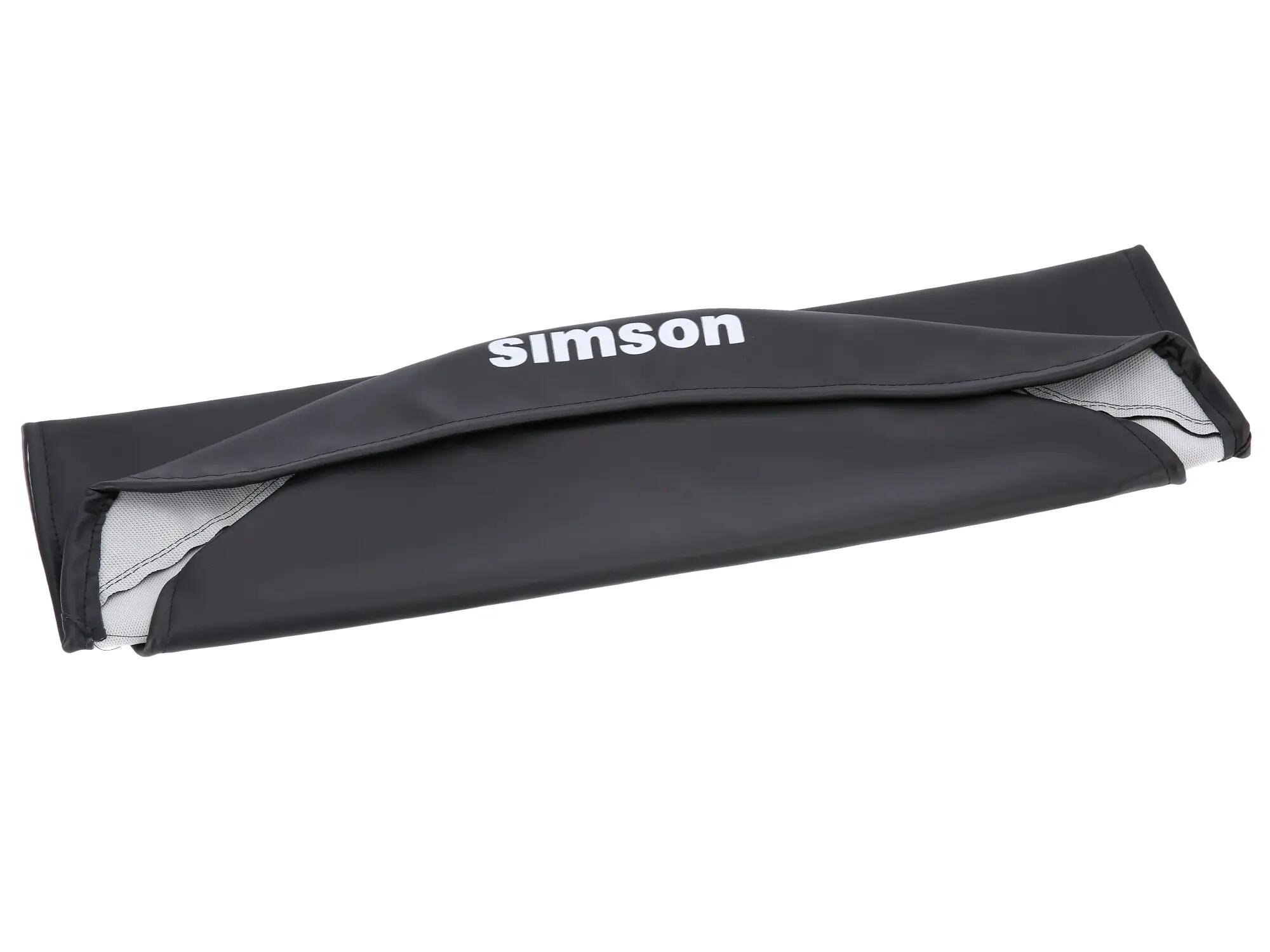 Sitzbezug glatt, schwarz mit SIMSON-Schriftzug - Simson S53, S83, SR50,  SR80 von SIMSON