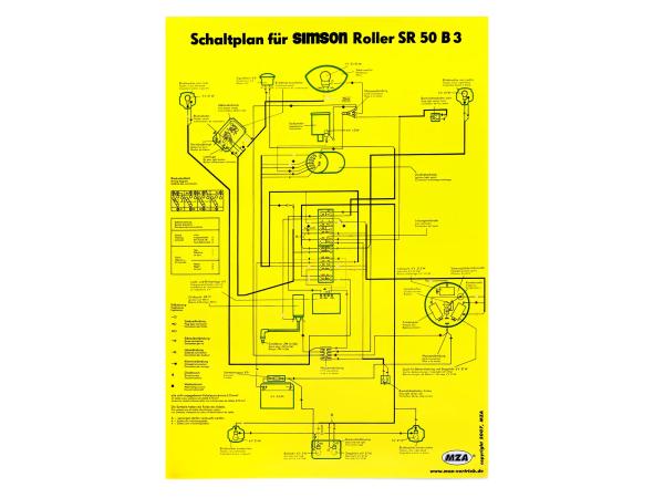 Schaltplan Farbposter (40x57cm) Simson SR50 B3,  10007841 - Bild 1
