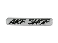 Gelaufkleber - "AKF Shop" silber/schwarz