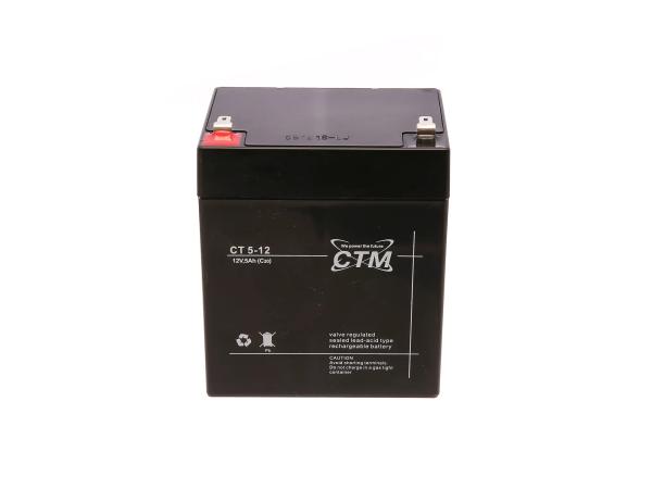 Batterie 12V 5Ah CTM (Vlies - wartungsfrei) - für Simson S51, S70,  GP10068568 - Bild 1