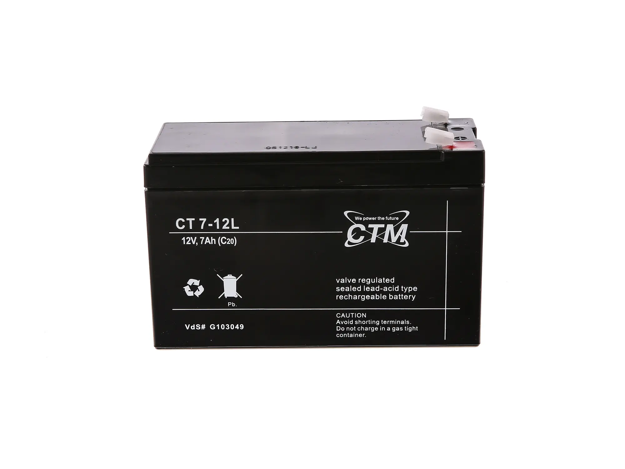 Batterie 12V 7Ah CTM (Vlies - wartungsfrei) - Simson SR50, SR80, SRA50, Art.-Nr.: GP10068570 - Bild 1