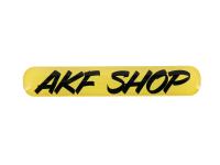 Gelaufkleber - "AKF Shop" gelb/schwarz