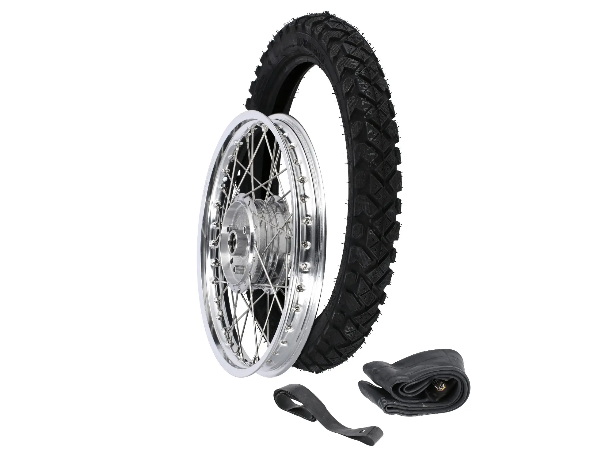Complete wheel unmounted 1,5x16" alloy rim + stainless steel spokes + tire Heidenau K42, Item no: GP10000590 - Image 1