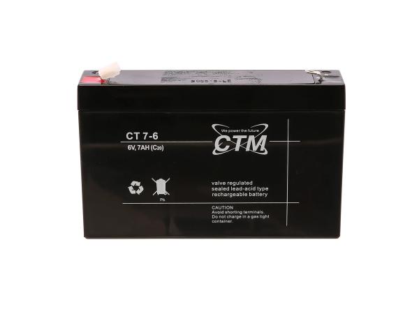 Batterie 6V 7Ah CTM (Vlies - wartungsfrei) - für Simson S50, S51, S70, SR50, SR80,  GP10068566 - Bild 1