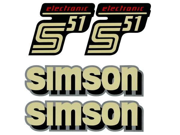 Dekorsatz Wasserschiebebild Retro "electronic" 4-teilig - für Simson S51,  10078284 - Bild 1