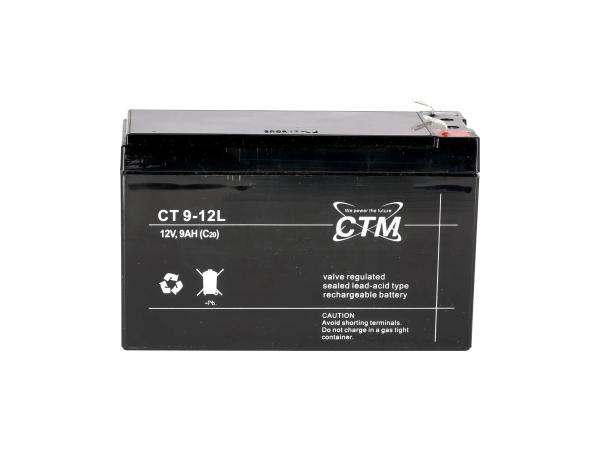 Batterie 12V 9Ah CTM (Vlies - wartungsfrei) - für MZ ETZ 125, ETZ 150, ETZ 250, ETZ 251, ETZ 300,  GP10068569 - Bild 1