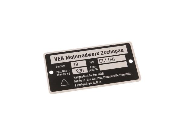 Typenschild ETZ150 schmal (Aluminium),  10038759 - Bild 1