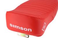 Sitzbank strukturiert, Rot/Rot mit SIMSON-Schriftzug - Simson S50, S51, S70 Enduro, Art.-Nr.: 10078126 - Bild 3