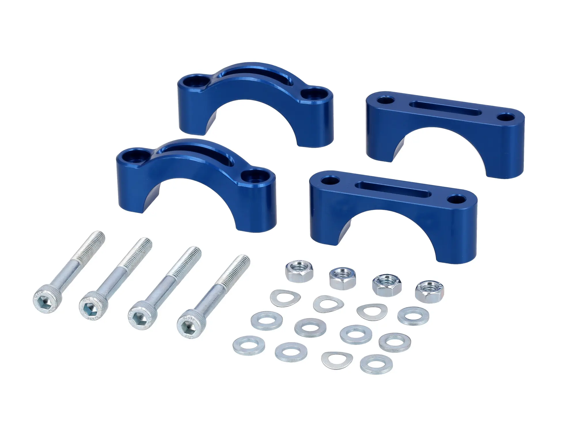 Set: CNC Klemmstücke für Schutzblech, Blau eloxiert, für Trommelbremse - für Simson S50, S51, S70, SR50, SR80, Art.-Nr.: 10072953 - Bild 1