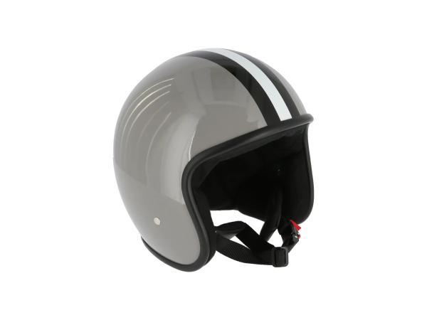 ARC Helm "Modell A-611" Retrolook - Grau mit Streifen,  10071229 - Bild 1