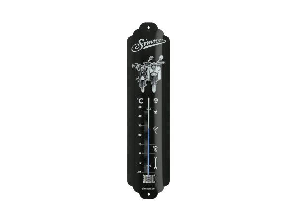 Thermometer "Simson" 6,5x28 cm, schwarz/weiß,  10071005 - Bild 1