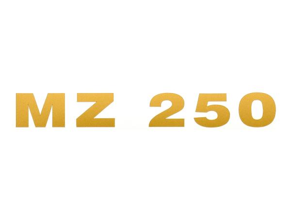 Schriftzug (Folie) "MZ 250" gold für Werkzeugkastendeckel/Sitzbank - für MZ TS250, ETS250,  10067967 - Bild 1