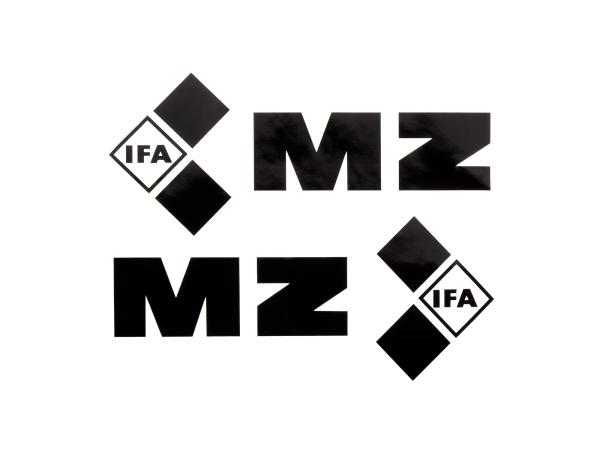 Set: 2x Schriftzug (Folie) "IFA MZ" schwarz für Tank - für MZ ETZ125, ETZ150, ETZ250,  10067977 - Bild 1