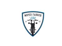 Aufkleber - "Moped Fahrer #S50" Blau/Weiß/Schwarz, Wappen