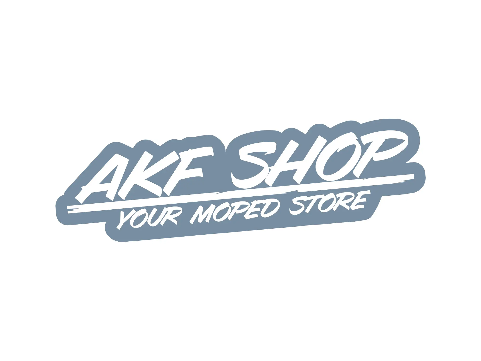Aufkleber - "AKF Shop - your moped store" Grau/Weiß, konturgeschnitten, Art.-Nr.: 10070124 - Bild 1