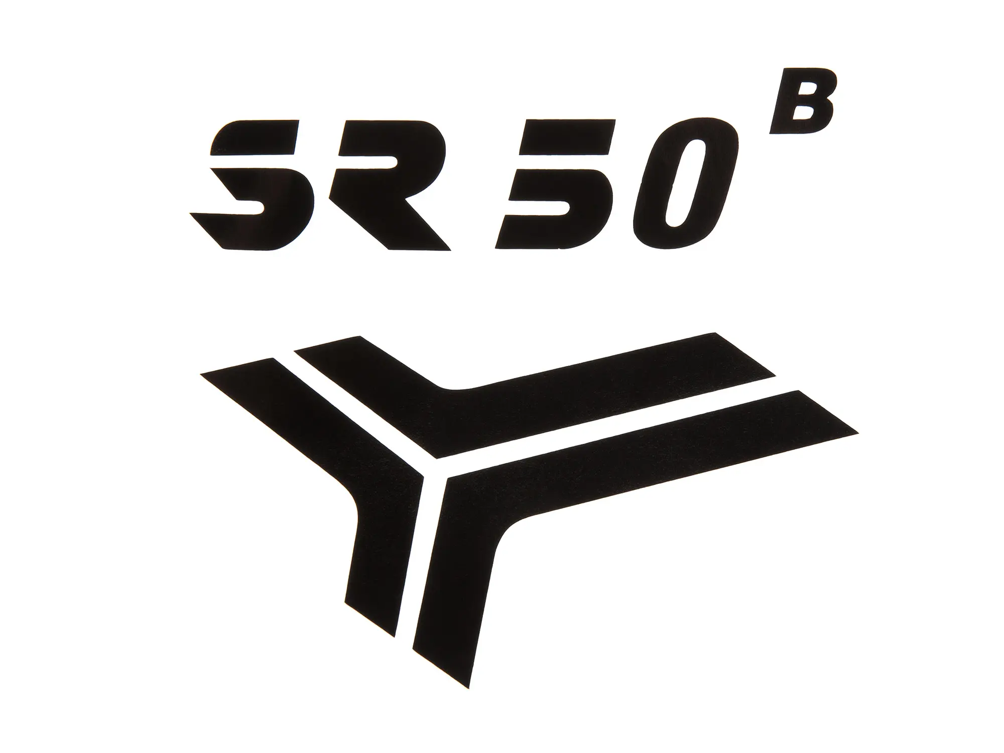 Schriftzug (Folie) "SR50 B" schwarz für Knieblech - für Simson SR50, Art.-Nr.: 10067989 - Bild 1