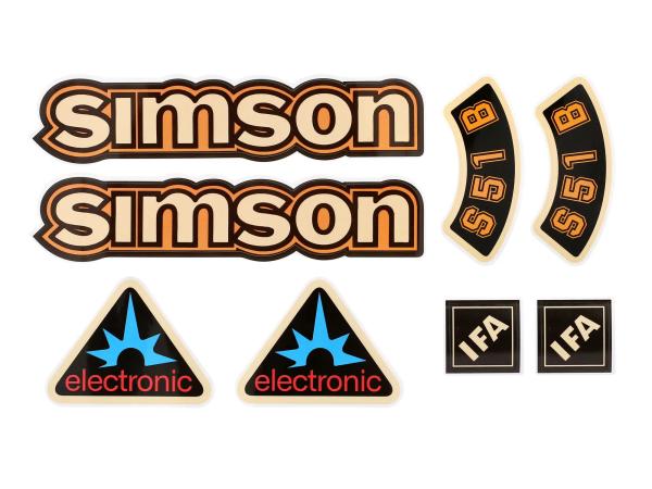 Dekorsatz "electronic" 8-teilig, Gelb - für Simson S51B,  10078265 - Bild 1