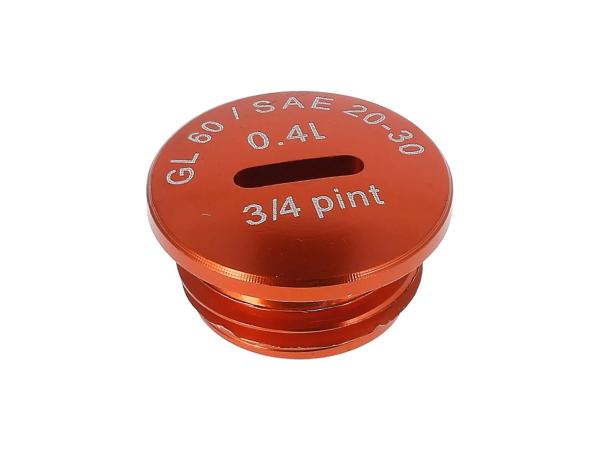 Verschlussschraube, Aluminium Orange eloxiert (Öleinfüllöffnung), ohne O-Ring,  10022750 - Bild 1
