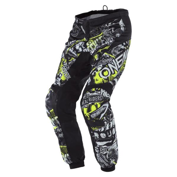 ELEMENT Youth Pants ATTACK black/neon yellow,  10073749 - Image 1